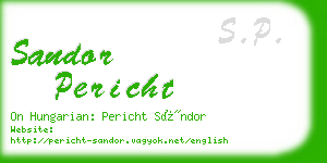 sandor pericht business card